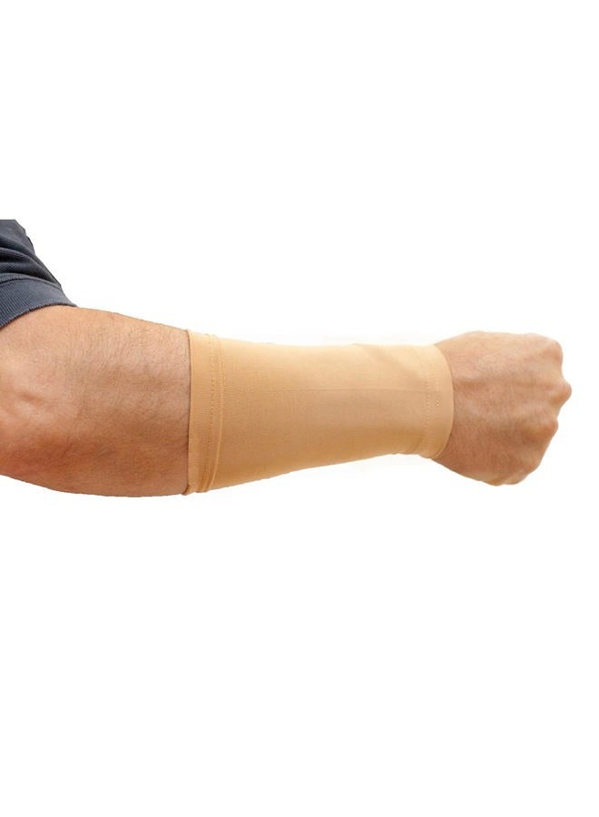 Tatjacket Tattoo Cover Up Concealer Sleeve, 2-PACK, Lower Arm or Ankle coverage, UPF 50 Protection, Slip Free, for Men & Women (Unisex), TAN, ONE SIZE - Image 1