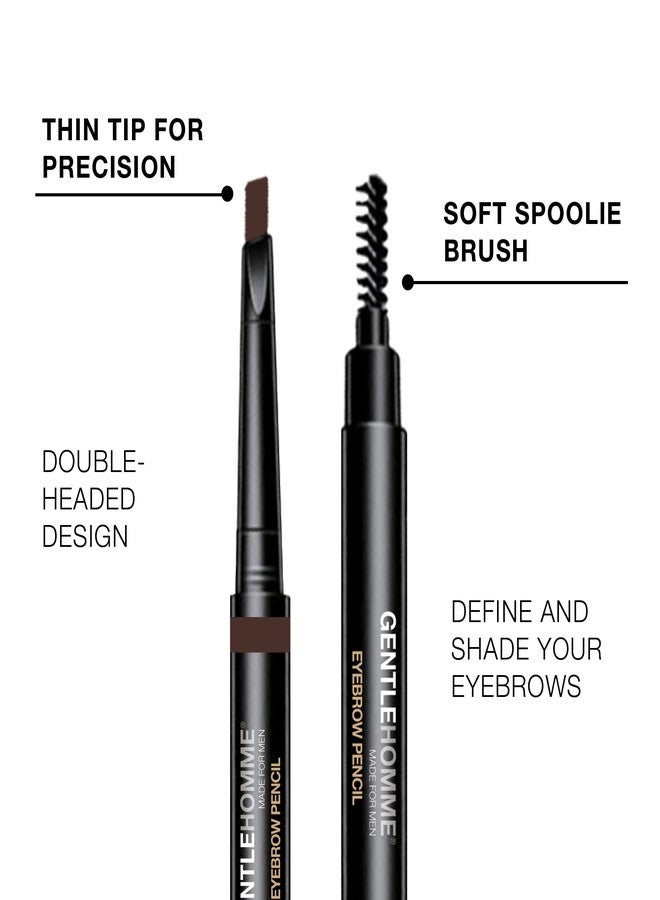 Gentlehomme 2 Pack Mens Eyebrow Pencil Dark Brown, Easily Shape Define Fill Eyebrows and Beard, 2 in 1 brush and ultra-thin pencil, Waterproof Smudge Proof Sweatproof, Durable and Long Lasting - Image 2