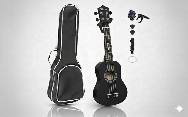 21-inch Soprano Ukulele Professional Starter Set – Black - Image 1