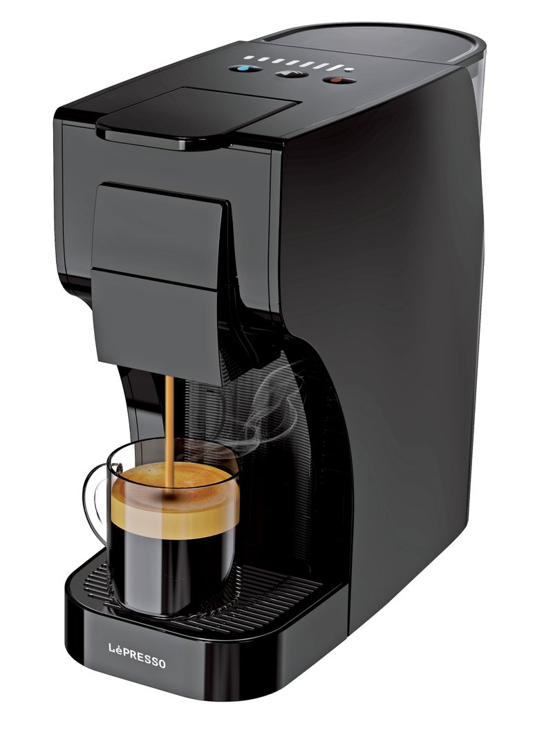 LePRESSO Trezza Multi-Capsule Coffee Maker with 1L Water Tank / 20 Bar Pump Pressure / 1350W Coffee Machine Compatible with Nespresso Capsule and Dolce Gusto Capsule / Automatic Shutdown / Capsule Coffee Machine - Black - Image 1