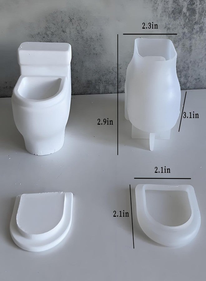 Wehous Creative Toilet Shape Candle Holder Mold, 3D Storage Container Jewelry Box Silicone Molds for Epoxy Resin Casting, Jar Box Planter Trinket Holder Silicone Molds for Resin Concrete Craft Decor - Image 3