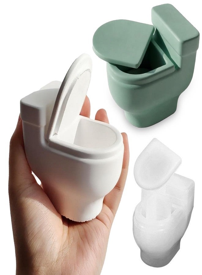 Wehous Creative Toilet Shape Candle Holder Mold, 3D Storage Container Jewelry Box Silicone Molds for Epoxy Resin Casting, Jar Box Planter Trinket Holder Silicone Molds for Resin Concrete Craft Decor - Image 1