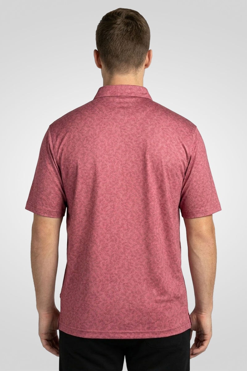 Greg Norman Men Sportswear Fit Short Sleeves Training Polo Shirt, Maroon - Image 4