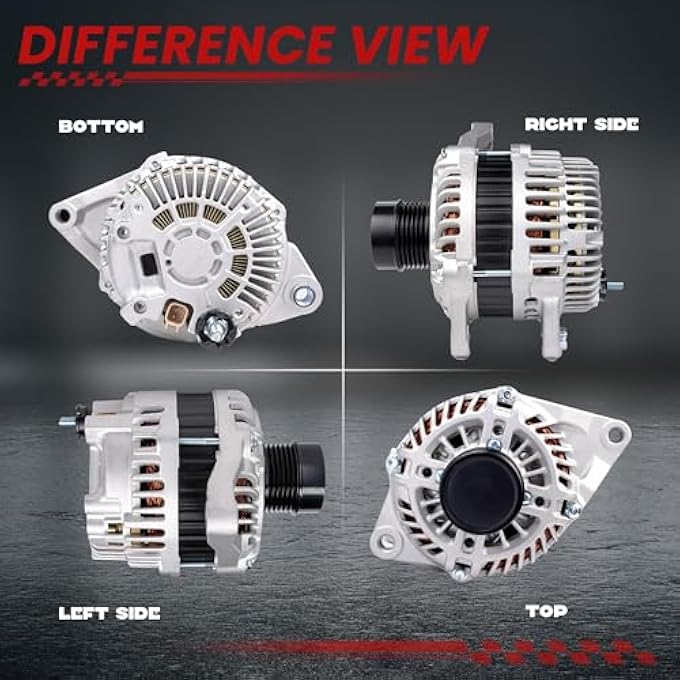 TSSLIIN High Output Alternator for/Dodge Avenger Caliber 2007-2013 For/Jeep Compass Patriot 2007-2017 For/Chrysler 200 Sebring, 12V 115Amp 6 Groove Pulley Upgraded OE# 04801323AB 11231N - Image 5