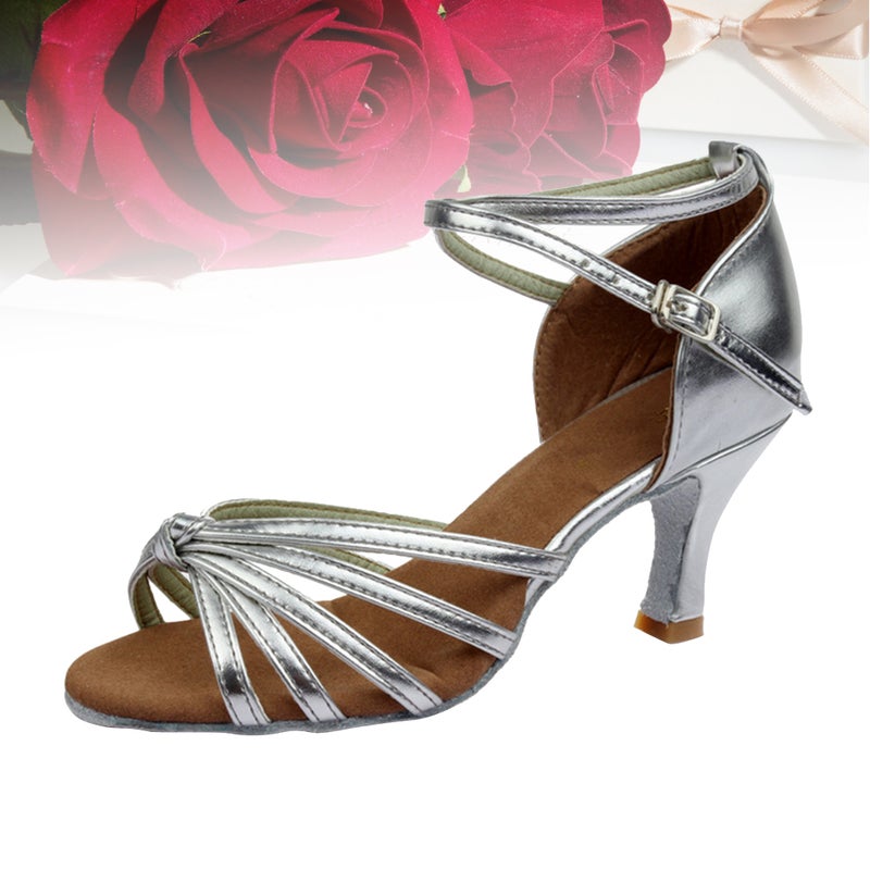 1 Pair of High-heeled Shoes Knotted Strap High Heels Latin Dancing Shoes for Lady - Size 36 ( ) - Image 5