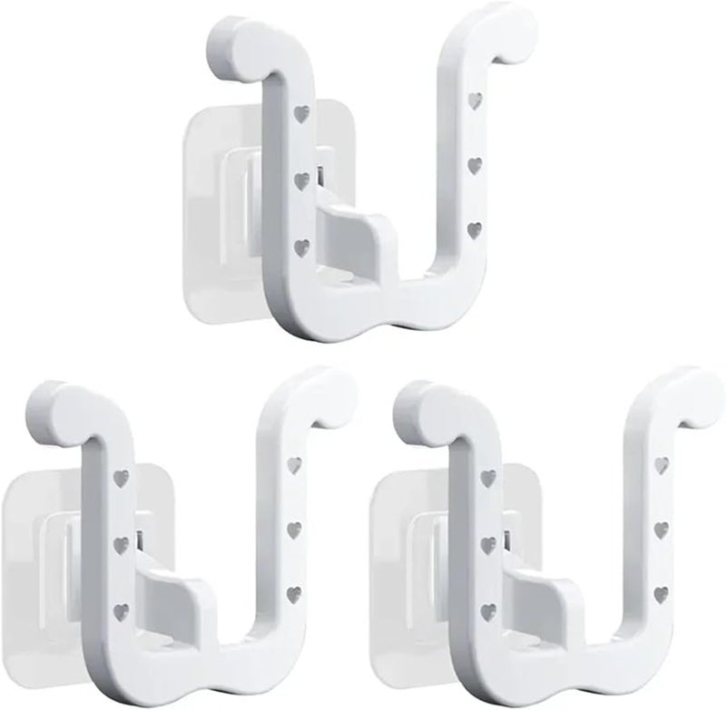 خطافات النعال ذاتية اللصق 6 قطع بيضاء بدون حفر رف تخزين الأحذية مثبت على الحمام لغرفة النوم - Image 1