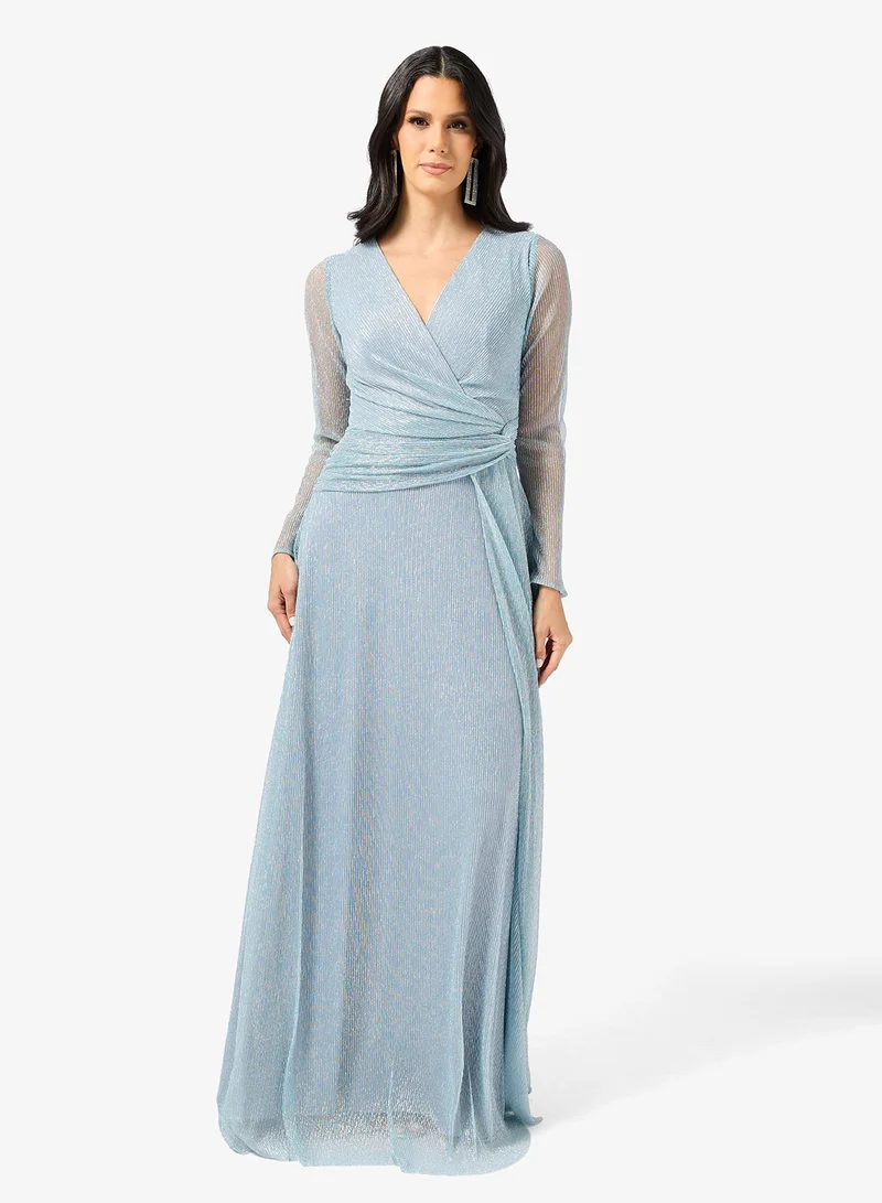 Namshi x  Metallic Draped Evening Dress for Women | Best Price UAE