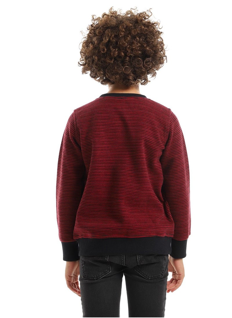 Caesar - Unisex Striped Round Sweatshirt - Image 1