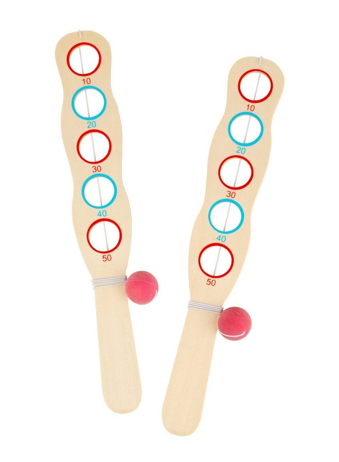Pick A Toy Wood Paddleball Set With Catch And Toss Ball Game Indoor And Outdoor Flip Fun With String And Paddle Interactive Scoring And Active Play 2 Pc. Set For Kids Or Adults Carry Bag - Image 4