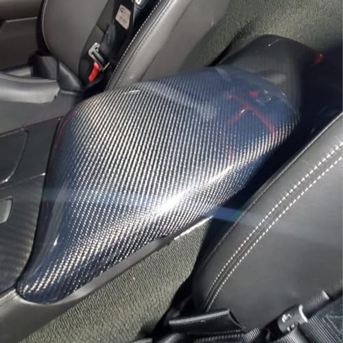 Qiosreui Center Console Armrest Cover for Chevy Corvette C7 2014-2019, Armrest Box Panel Trim, Armrest Arm Rest Cap Cover, Console Lid Cover, Armrest Container Cushion Protector Accessories, ABS (Carbon Fiber) - Image 4