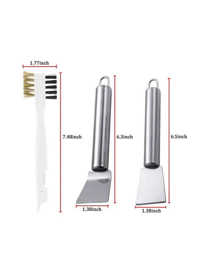 BetterJonny 3 Pcs Kitchen Cleaning Scrub Brush and Scraper Tool Set,BetterJonny Brass Wire Rust Cleaner Brushes & Cooktop Scraper Kitchen Scrub Tools Perfect for pots, Pans, Kitchen,Tile, and Household Cleaning. - Image 2