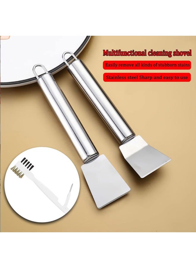 BetterJonny 3 Pcs Kitchen Cleaning Scrub Brush and Scraper Tool Set,BetterJonny Brass Wire Rust Cleaner Brushes & Cooktop Scraper Kitchen Scrub Tools Perfect for pots, Pans, Kitchen,Tile, and Household Cleaning. - Image 4