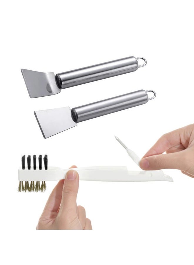 BetterJonny 3 Pcs Kitchen Cleaning Scrub Brush and Scraper Tool Set,BetterJonny Brass Wire Rust Cleaner Brushes & Cooktop Scraper Kitchen Scrub Tools Perfect for pots, Pans, Kitchen,Tile, and Household Cleaning. - Image 1