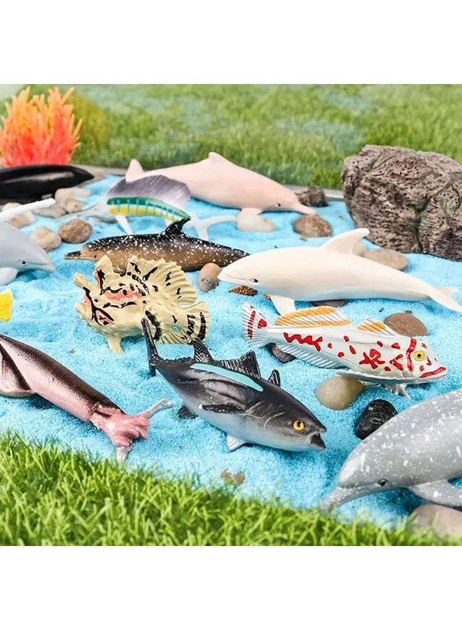 16PCS Deep Sea Fish Pack Marine Life Model Set For Aquarium Decorations - Image 4