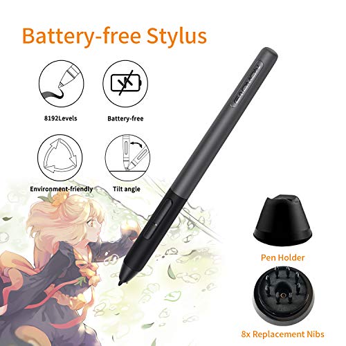 GAOMON PD1161 Drawing Tablet with Screen Digital Art Tablet with BatteryFree Stylus Tilt 8 Shortcut Keys for Paint Design Illustration Editing 116inch Graphics Tablet for Mac Windows PC - Image 3