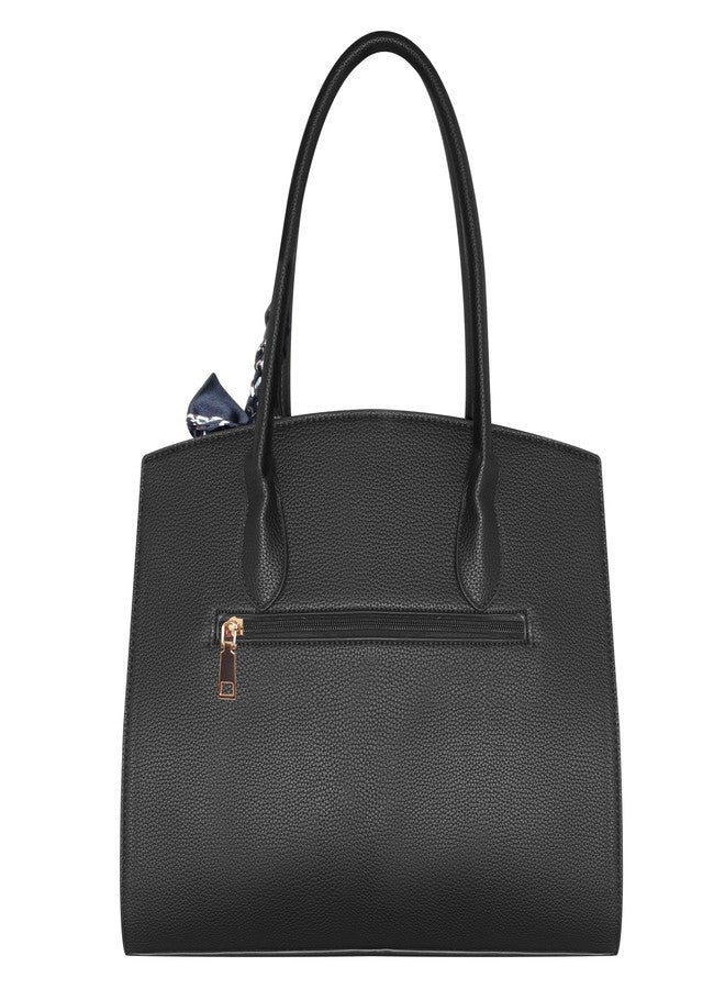 Nymera Designer Classic Top Handbags For women, Shoulder Purses For Ladies, Adjustable Strap Work Satchel with Wallet, BLACK - Image 3