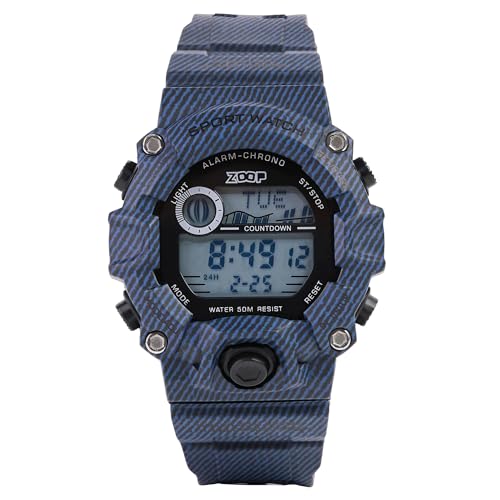 Zoop Digital Watch with Digital Dial & Striped Blue Strap for Boys Kids, from House of Titan - 16051PP06 - Image 1