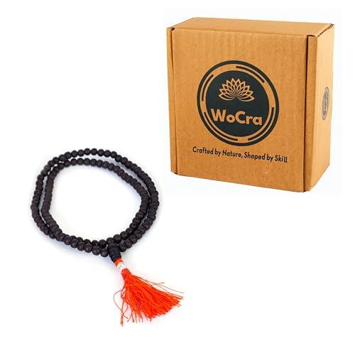 WoCra® 100% Natural Karungali Malai 6mm Original - 108 Beads Government Lab Certified Black Ebony Wood Mala for Men Women, Unpolished Spiritual Prayer Beads | 1 Piece - Image 1