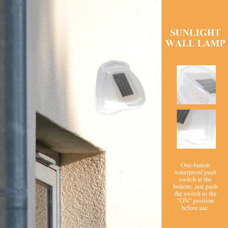 Solar Wall Light 8 LED Outdoor Garden Patio Porch Fence Lighting Bright White - Image 5
