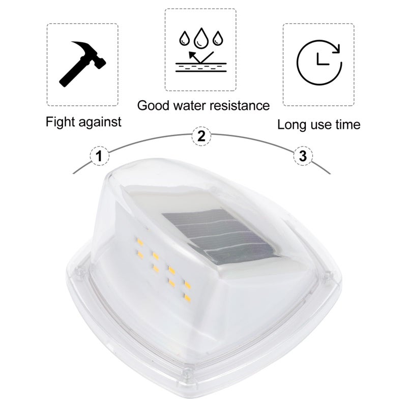 Solar Wall Light 8 LED Outdoor Garden Patio Porch Fence Lighting Bright White - Image 4