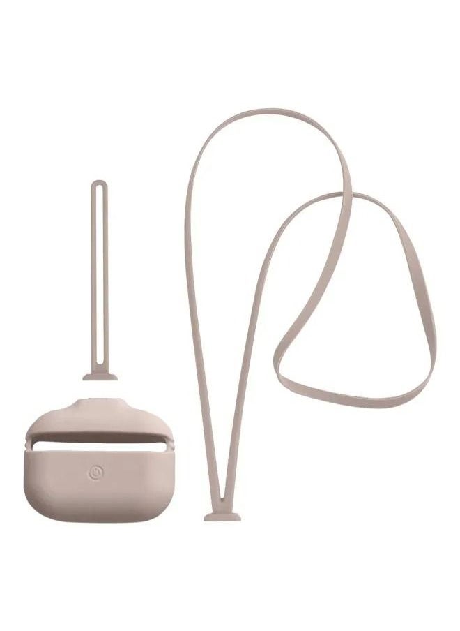 INEIX - Silicone Case Cover With Hand And Neck Strap For Apple AirPods Pro Stone - Image 1