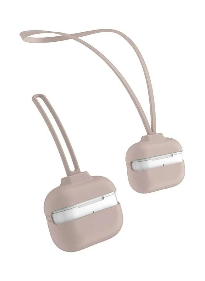 INEIX - Silicone Case Cover With Hand And Neck Strap For Apple AirPods Pro Stone - Image 1