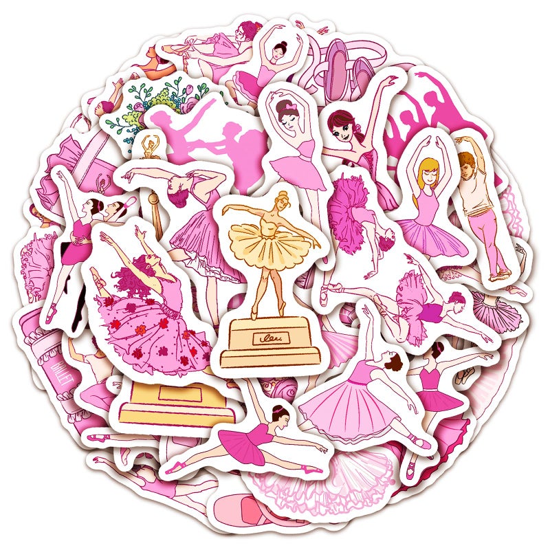 Cleverplay 100 Pack Ballerina Stickers Ballerina Ballet Party Favors Gifts Birthday Decorations
