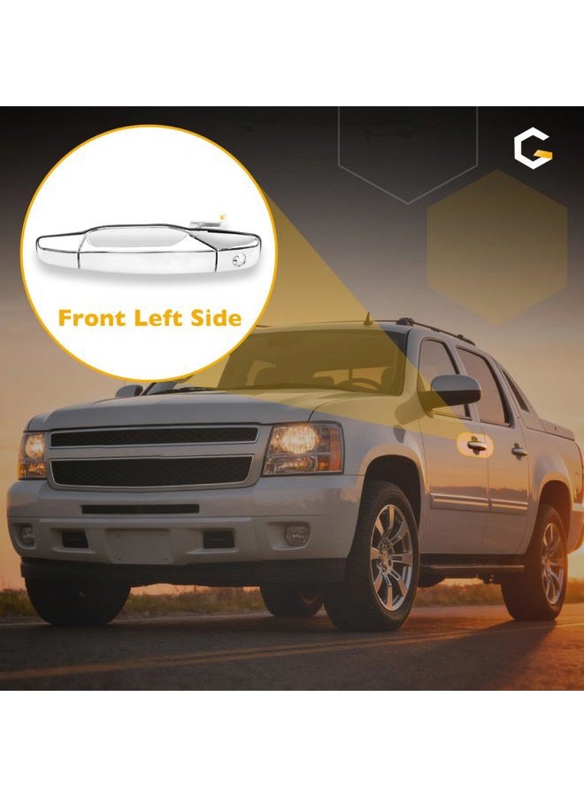 Gledewen Exterior Chrome Door Handle Front Left Driver Side | Replacement for 2007-2013 Chevy Silverado Suburban Tahoe Avalanche GMC Sierra Yukon Cadillac Escalade | Replaces# 20828258, 22738721, 25960525 - Image 5