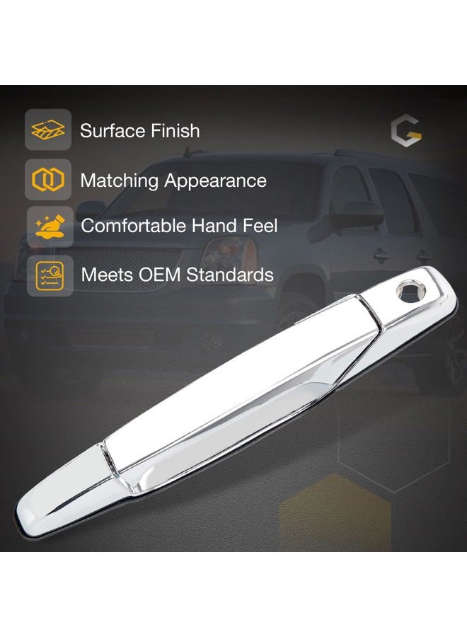 Gledewen Exterior Chrome Door Handle Front Left Driver Side | Replacement for 2007-2013 Chevy Silverado Suburban Tahoe Avalanche GMC Sierra Yukon Cadillac Escalade | Replaces# 20828258, 22738721, 25960525 - Image 3