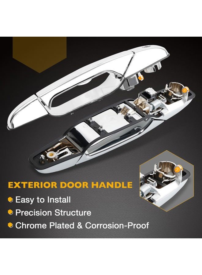 Gledewen Exterior Chrome Door Handle Front Left Driver Side | Replacement for 2007-2013 Chevy Silverado Suburban Tahoe Avalanche GMC Sierra Yukon Cadillac Escalade | Replaces# 20828258, 22738721, 25960525 - Image 2