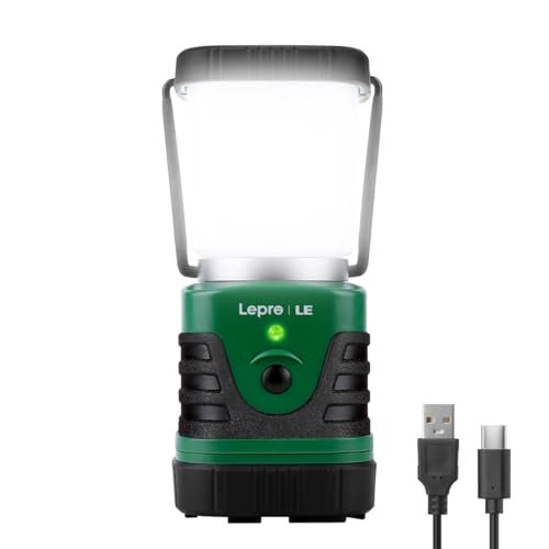Lepro Lighting EVER 1000LM LED Camping Lantern Rechargeable, 4400mAh Power Bank, Camping Essential with 4 Light Modes, IP44 Waterproof Lantern Flashlight for Hurricane Emergency, Hiking, USB Cable Included - Image 1