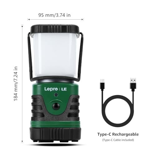 Lepro Lighting EVER 1000LM LED Camping Lantern Rechargeable, 4400mAh Power Bank, Camping Essential with 4 Light Modes, IP44 Waterproof Lantern Flashlight for Hurricane Emergency, Hiking, USB Cable Included - Image 5