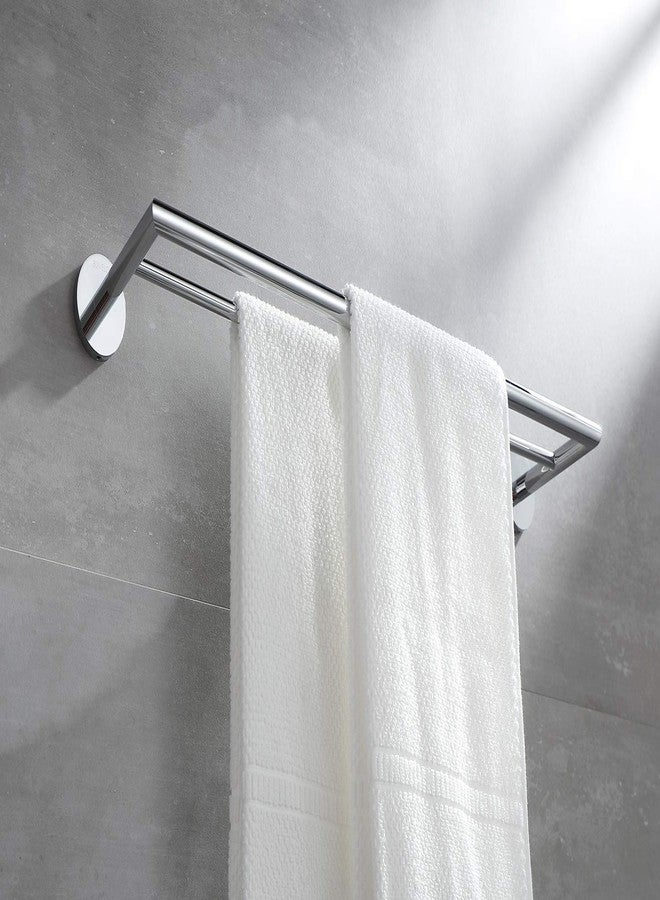 BUVELOT Double Towel Bar Chrome 26 Inch Towel Racks for Bathroom, Wall Mounted Bath Towel Holder, Modern Hotel Style Double Towel Rod, Brass, 077080-CR Leo Series - Image 5