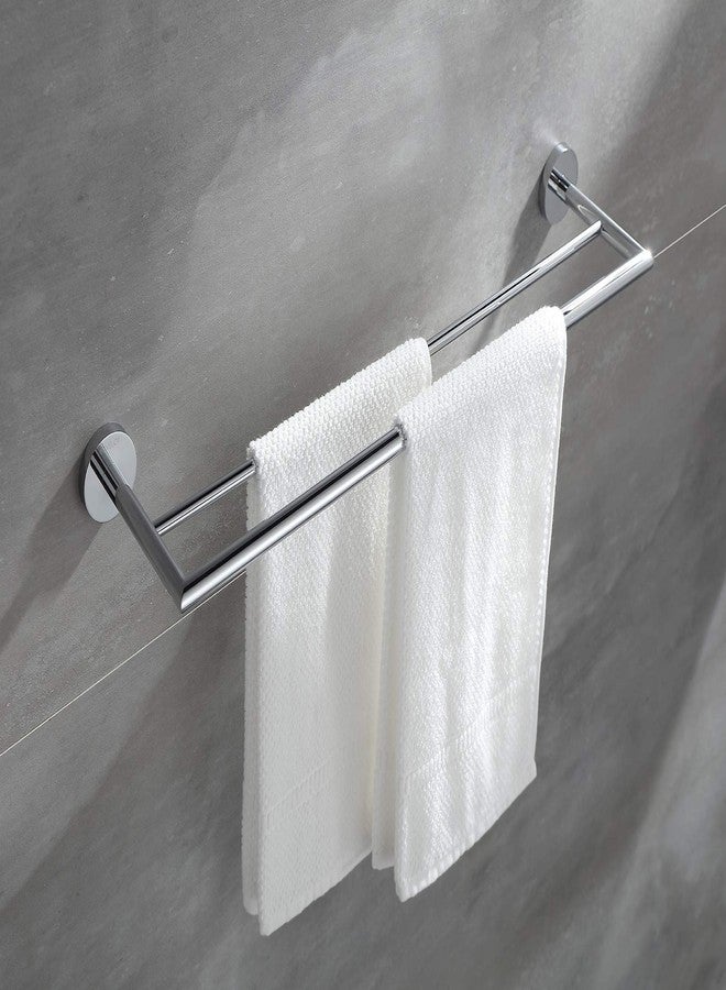 BUVELOT Double Towel Bar Chrome 26 Inch Towel Racks for Bathroom, Wall Mounted Bath Towel Holder, Modern Hotel Style Double Towel Rod, Brass, 077080-CR Leo Series - Image 2