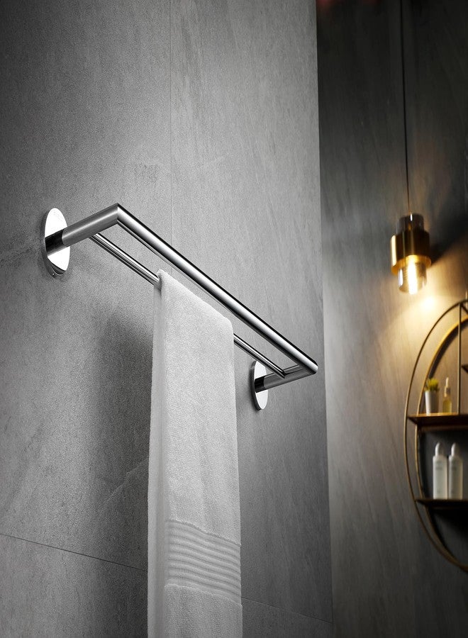 BUVELOT Double Towel Bar Chrome 26 Inch Towel Racks for Bathroom, Wall Mounted Bath Towel Holder, Modern Hotel Style Double Towel Rod, Brass, 077080-CR Leo Series - Image 4