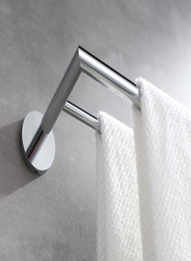 BUVELOT Double Towel Bar Chrome 26 Inch Towel Racks for Bathroom, Wall Mounted Bath Towel Holder, Modern Hotel Style Double Towel Rod, Brass, 077080-CR Leo Series - Image 1