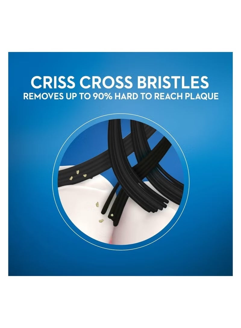 أورال بي فرشاة أسنان أورال-بي كروس أكشن 3D وايت (فحم) فائقة النعومة – قطعة واحدة - Image 4