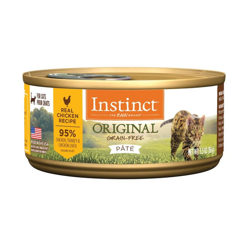 Instinct Original Grain Free Real Chicken Recipe Natural Wet Canned Cat Food, 5.5 Ounce (Pack of 12) - Image 1