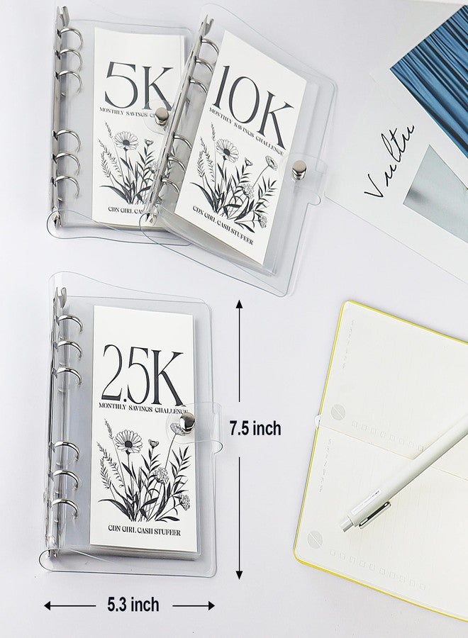 QETRABONE 12-Month Money Savings Challenges Book with Envelopes, 3 Pcs Money Saving Binder, Money Binder for Cash Saving for Office, Home, School (2.5K+5K+10K) - Image 2