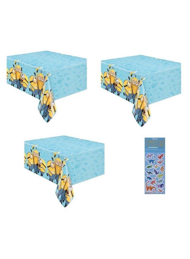 Unique Despicable Me Birthday Party Supplies Bundle Pack Includes Plastic Table Covers 3 Pack - Image 5