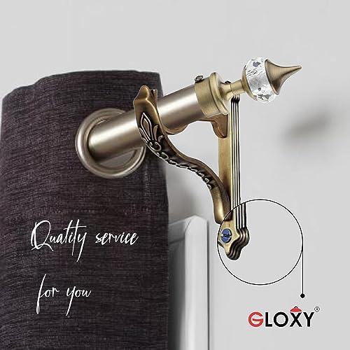 GLOXY ENTERPRISE Gloxy Brass Curtain Brackets Jaguar Supports Holder For Door Window In Antique Vintage Design-(5 Pair), 3 Centimeters, 1 Inch, Yellow - Image 3