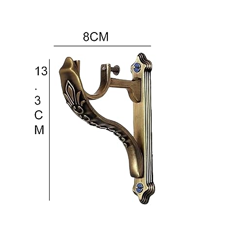 GLOXY ENTERPRISE Gloxy Brass Curtain Brackets Jaguar Supports Holder For Door Window In Antique Vintage Design-(5 Pair), 3 Centimeters, 1 Inch, Yellow - Image 2