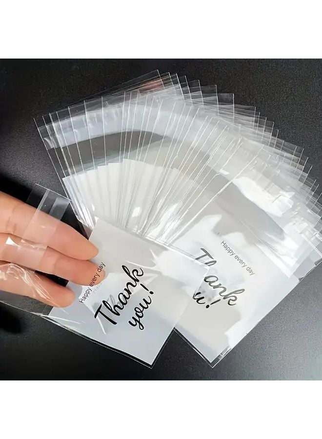 100 Pcs Holiday Snowflake Self Sealing Gift Bags Thank You Printed Jewelry Packaging - Image 3