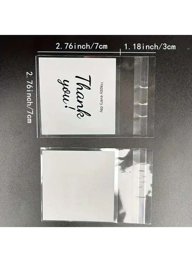 100 Pcs Holiday Snowflake Self Sealing Gift Bags Thank You Printed Jewelry Packaging - Image 2