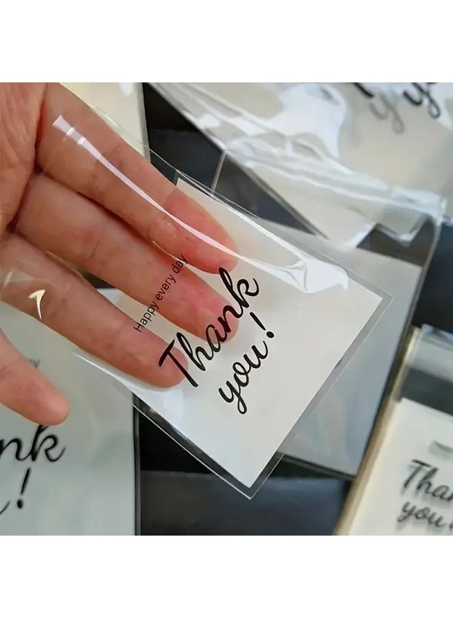 100 Pcs Holiday Snowflake Self Sealing Gift Bags Thank You Printed Jewelry Packaging - Image 5