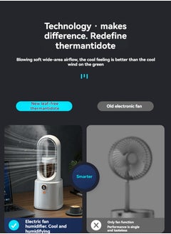 M MIAOYAN USB Bladeless Cooling Fan with Mist – Quiet Cross-Flow Air Cooler & Humidifier for Home and Dorm  - Image 2