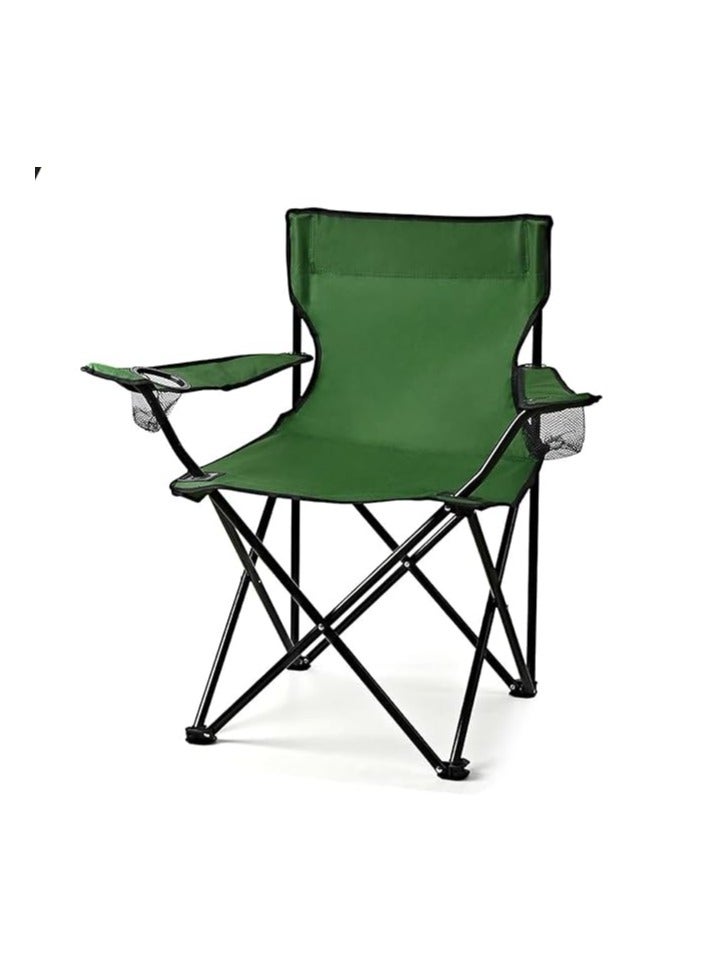 بي جي إم , كرسي شاطئ خفيف الوزن قابل للطي كرسي حديقة مع حامل أكواب وحقيبة حمل لصيد الأسماك والتخييم والنزهة والمشي لمسافات طويلة والشواء والشاطئ والأنشطة الخارجية الأخرى 50 × 50 × 80 سم (أخضر) - Image 1