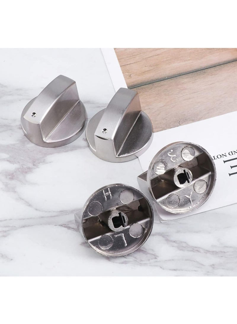 أربعة مقبضات غاز بديل ، مقبض الفرن الفولاذ المقاوم للصدأ على شكل ثقب D 6 مم ، مقبض التحكم في المطبخ سبيكة الزنك الساخنة المتينة ، لمواقد الغاز ، موقد ، فرن ، الميكروويف – 4 × 4 سم - Image 5