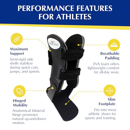 Brace Direct Semi-Rigid Active Ankle Brace for Sports - Maximum Support for Sprains & Injuries, Stabilizes & Protects Athletes Ankles Volleyball, Football (XS - Left, Men 4-6.5 / Women 5-7.5) - Image 2