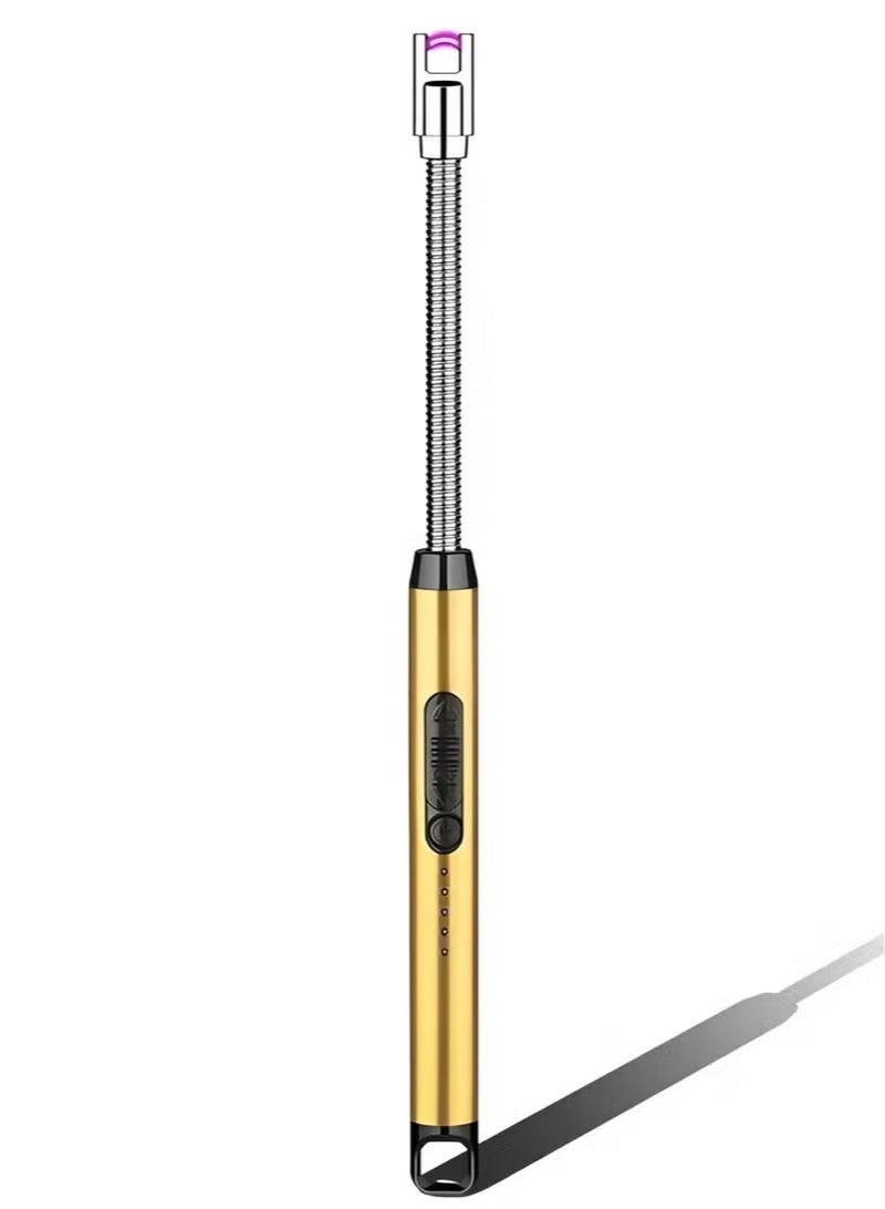 USB Type-C Rechargeable Electric Lighter with Safety Switch, Long Windproof Flameless Electronic Lighter for Candles, Grill, Gas Stove, Kitchen, Camping - Image 1